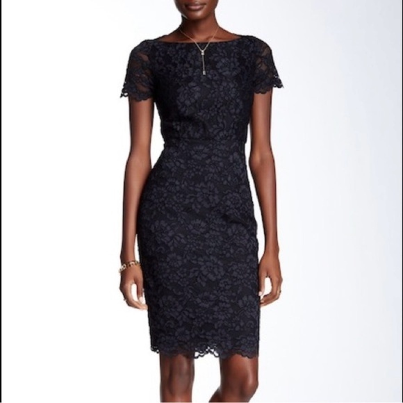 DVF Diane Von Furstenberg Ainsley Lace Sheath Dress Black - Picture 2 of 16